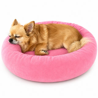 Kulatý malinový pelíšek čivavashop Din, průměr 50cm